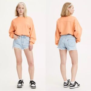 Levi’s 501 Women’s High Waisted Button Fly Denim Jeans Shorts in Loght Wash 29